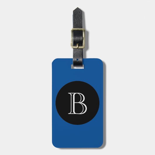 CHIC LUGAGE/BAG LABEL_156 BLUE/ZWARTE/MONOGRAM BAGAGELABEL (Voorkant verticaal)