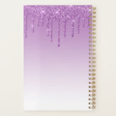 Chic Luxe Glitter Drips Paarse Gepersonaliseerde 2 Planner (Achterkant)
