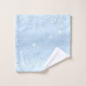 Chic Luxe Pastel Blue Silver Parties scintillant S (Gant de toilette)