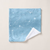 Chic Luxury Baby Blue Silver Glitter Bad Handdoek (Wasdoekje)