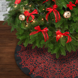 CHIC LUXURY BLACK EN RED CHRISTMAS DAMASK GOTHIC KERSTBOOM ROK