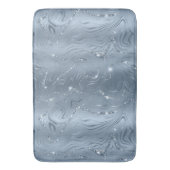 Chic Luxury Dusty Blue Silver Glitter Badmat (Voorkant Verticaal)