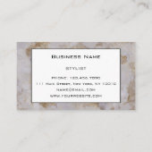 Chic Luxury Grey & Gold Marble Pattern Achtergrond Visitekaartje (Achterkant)
