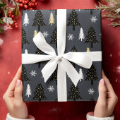 Chic Luxury Modern kerstboompatroon Cadeaupapier