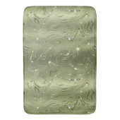 Chic Luxury Olive Silver Glitter Patroon Badmat (Voorkant Verticaal)