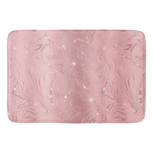Chic Luxury roze Silver Glitter Badmat (Voorkant)