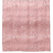 Chic Luxury roze Silver Glitter Douchegordijn (Voorkant)
