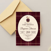 Chic Luxury Teddy Bear Baby Shower Kaart