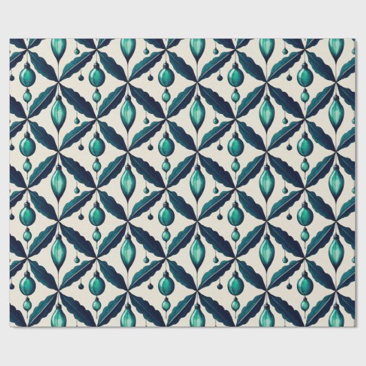 Chic Luxury Waterverf Blue Decorations Cadeaupapier (Vlak)