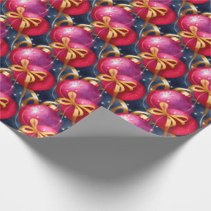 Chic Luxury Waterverf Paarse Bauble Cadeaupapier