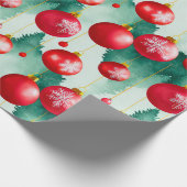 Chic Luxury Waterverf Red Decorations Cadeaupapier (Hoek)