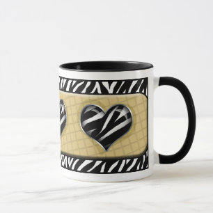 Chic ma tasse d'impression de zèbre de jaune de