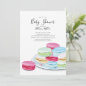 Chic Macaroon Baby shower Invitation (Debout devant)
