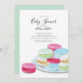 Chic Macaroon Baby shower Invitation (Devant / Derrière)