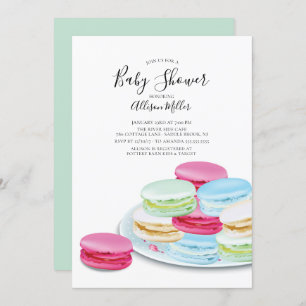 Chic Macaroon Baby shower Invitation Kaart