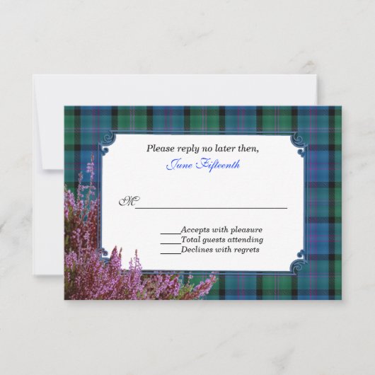 Chic MacThomas Tartan Plaid Heather Wedding RSVP (Devant)