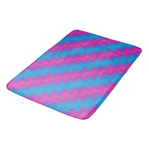 Chic Magenta Bright Blue Turquoise roze Chevrons Badmat