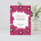 Chic Magenta Cosmos Floral Botanical Bedankt (Staand voorkant)