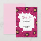Chic Magenta Cosmos Floral Botanical Bedankt (Voorkant / Achterkant)