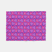 Chic Magenta Hearts and Flowers Fleece Blanket (Voorkant (Horizontaal))