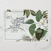 Chic Magnolia Enregistrer la date Invitation Foil (Recto)