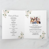 Chic Magnolia Floral Funeral Service Programme Pho (Intérieur)