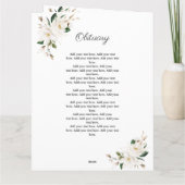 Chic Magnolia Floral Funeral Service Programme Pho (Dos)