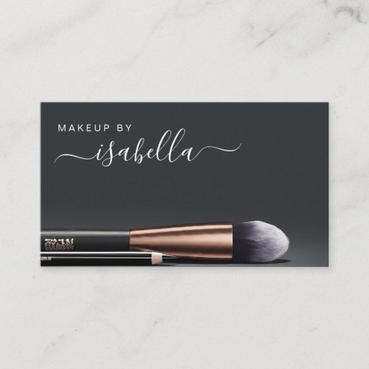 Chic Make-up Artist QR Code Zwart Visitekaartje (Voorkant)