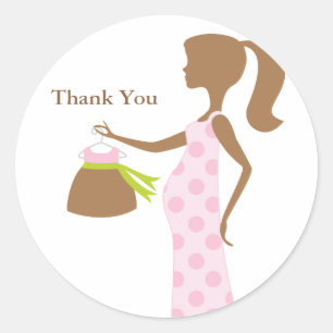Chic mama om Baby shower-stickers te zijn Ronde Sticker