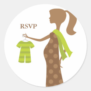 Chic mama om Baby shower-stickers te zijn Ronde Sticker