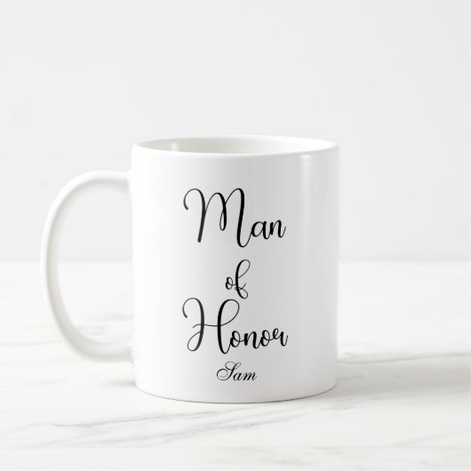 Chic Man of Honor Black Custom Wedding Koffiemok (Links)