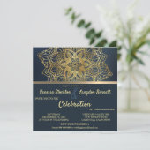 Chic Mandala Floral Faire-part de mariage (Debout devant)