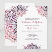 Chic Mandala Mehndi Célébration Invitation (Devant / Derrière)