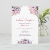 Chic Mandala Mehndi Celebration Uitnodiging (Staand voorkant)