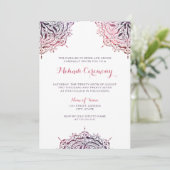 Chic Mandala Mehndi Faire-part de mariage de cérém (Debout devant)