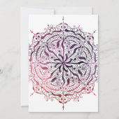 Chic Mandala Mehndi Faire-part de mariage de cérém (Dos)