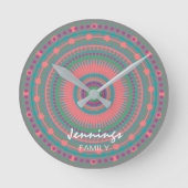 Chic Mandala Monogrammed Ronde Klok (Voorkant)