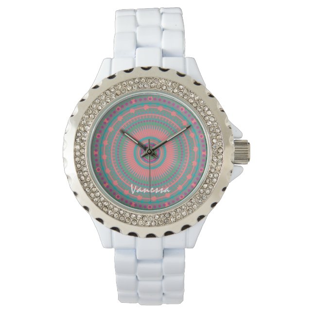 Chic Mandala Monogrammed Watch Horloge (Voorkant)