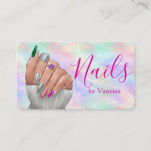 Chic Manicurist Artist Iridescent Opal Nail Studio Visitekaartje (Voorkant)