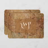 Chic  Map Destination Wedding RSVP (Voorkant / Achterkant)