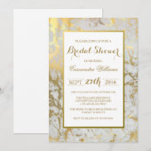 Chic Marble en Gold Bridal Shower Kaart (Voorkant / Achterkant)