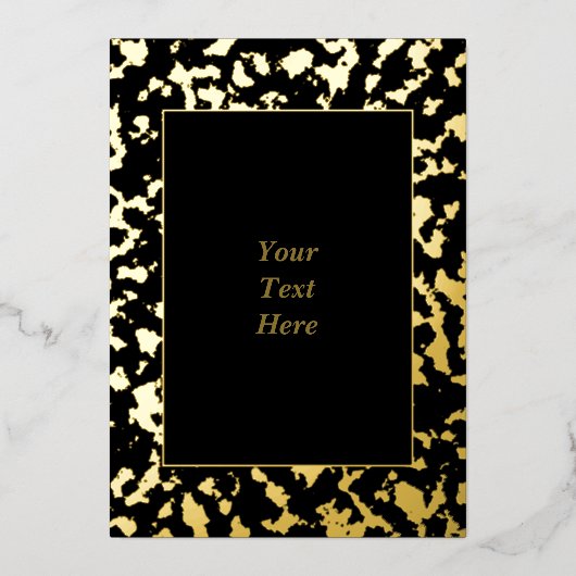 Chic Marble Gold Foil Blank Invitation Kaart (Voorkant)
