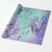 Chic Marble | Paars lavendel en mintgroen Cadeaupapier (Uitgerold)
