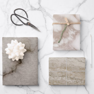 Chic Marble Stone pastelgrijze moderne luxe Inpakpapier Vel