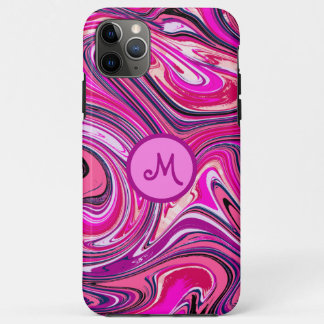 Chic Marble Swirl Monogram iPhone 11 Pro Max Hoesje