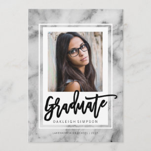 Chic Marble Typographie Grad Faire-part