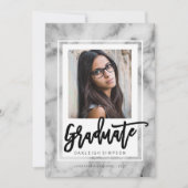 Chic Marble Typographie Grad Faire-part (Devant)