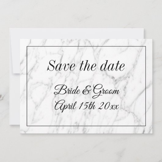 Chic marbre blanc pierre enregistrer la carte mari (Devant)