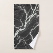 Chic Marbre Noir & Blanc Aspect Glamour (Serviette à main)