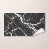 Chic Marbre Noir & Blanc Aspect Glamour (Serviette à main)